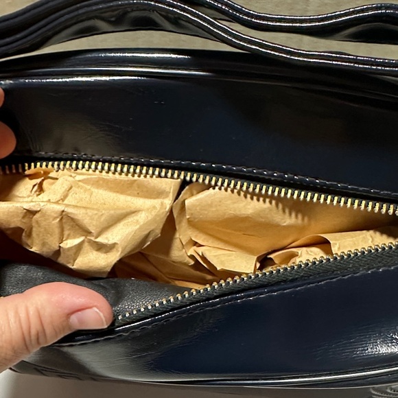 Vintage Sears Navy Geometric Shoulder Bag – Gold Hardware – New in Box - Picture 8 of 12